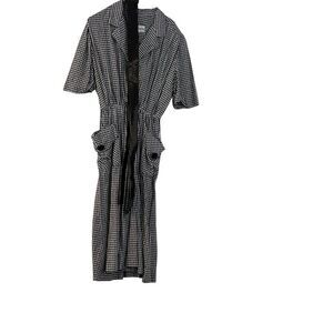 Black and White Checkered Midi Dress